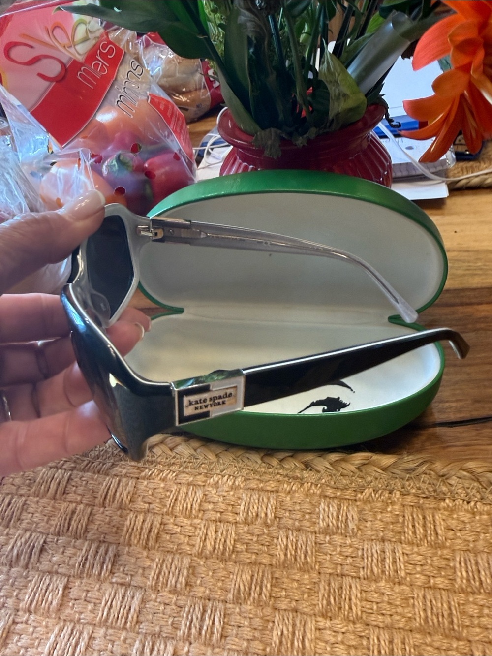 kate spade Black Sunglasses with Silver Accents